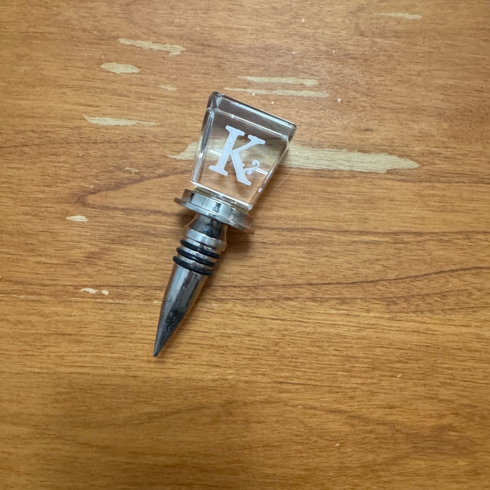 Monogrammed 'K' Wine Stopper